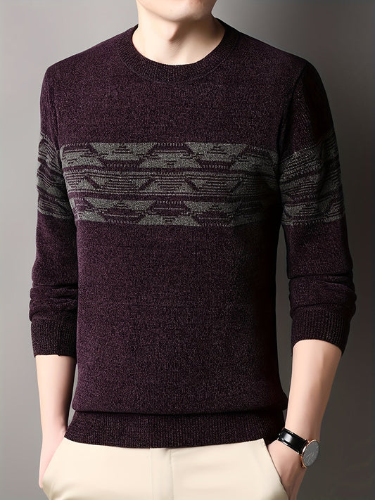 Pull fin tricoté Fransson pour hommes avec motif ethnique – élégant et tendance