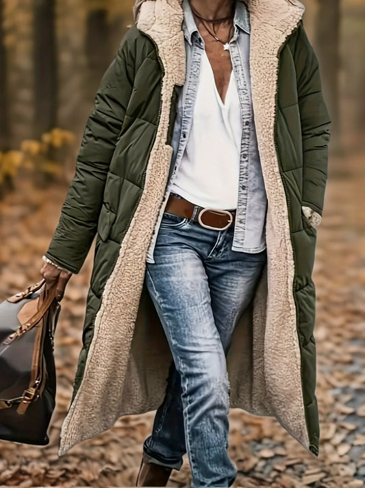 Arctica™ | Veste d'hiver réversible pour femme – Extra longue et doublée en polaire épaisse