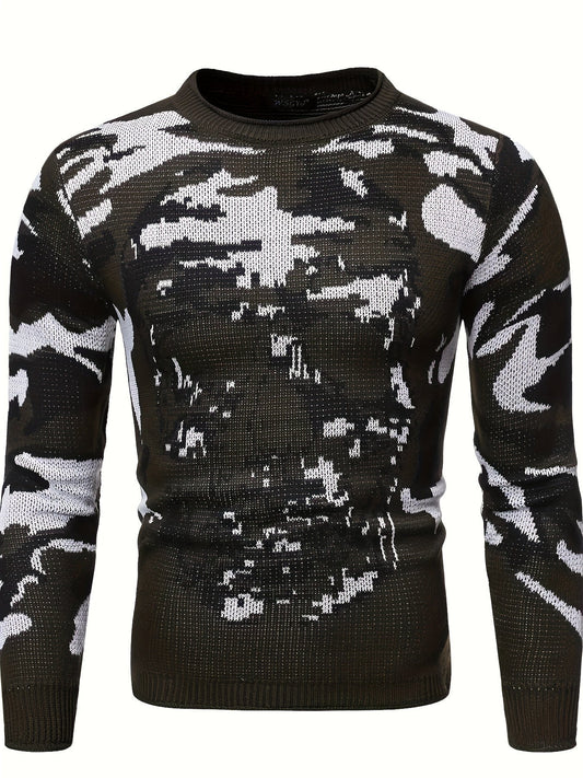 Pull camouflage Gudmund – Pull homme élégant et confortable en tricot