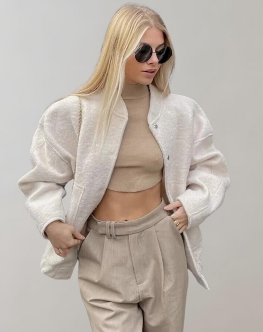 Calista – Veste Bomber en Polyester – Veste Extérieure Tendance et Décontractée