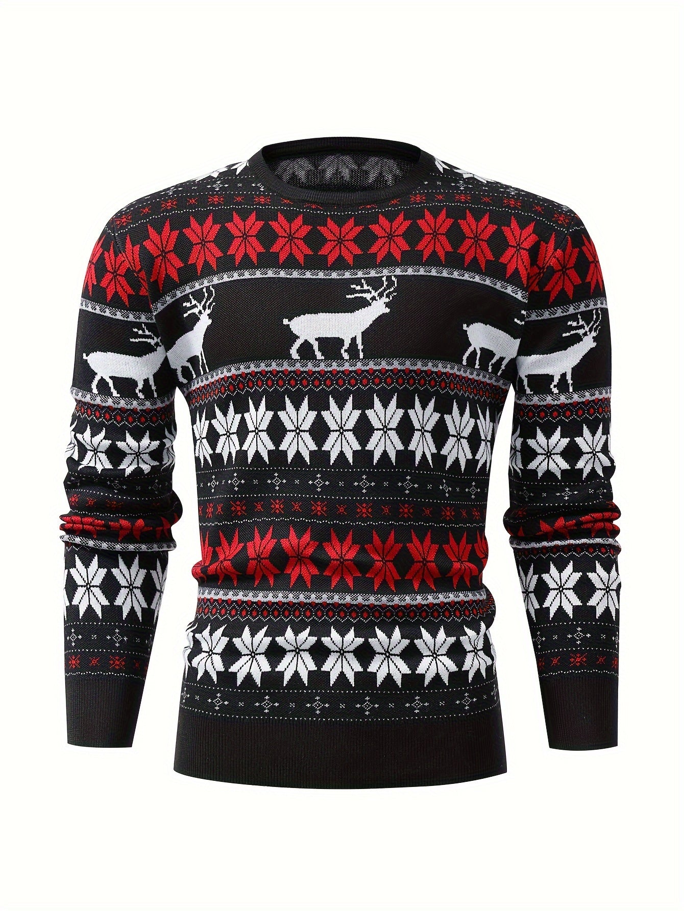 Roine Julig pull en tricot torsad pour hommes – Vêtement confortable pour l'automne et l'hiver