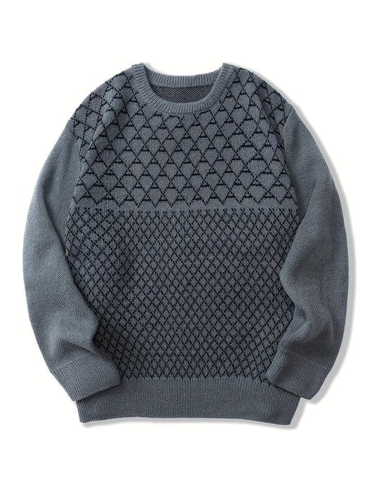 Pull à motif diamant Knutsson pour hommes – Pull tricoté élégant