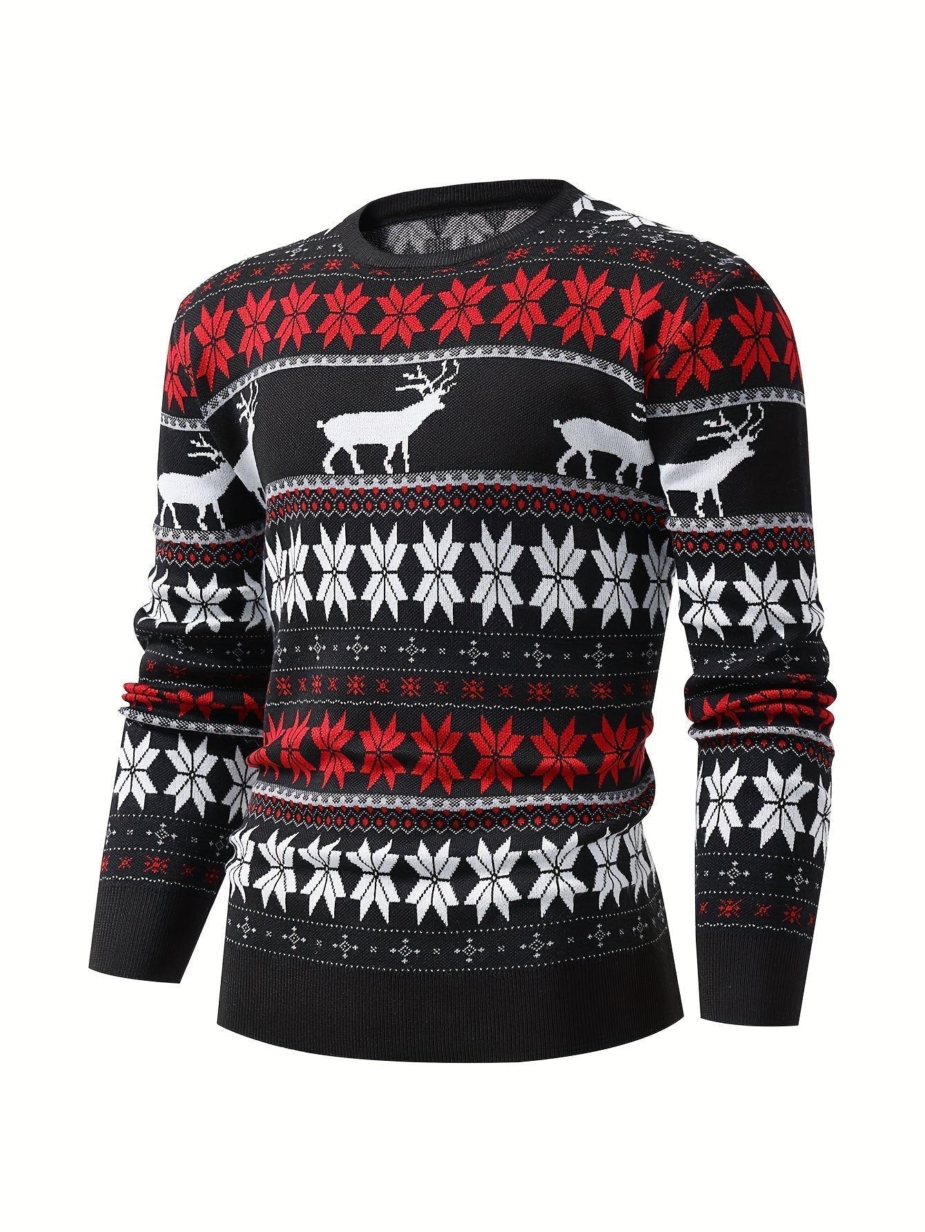 Roine Julig pull en tricot torsad pour hommes – Vêtement confortable pour l'automne et l'hiver