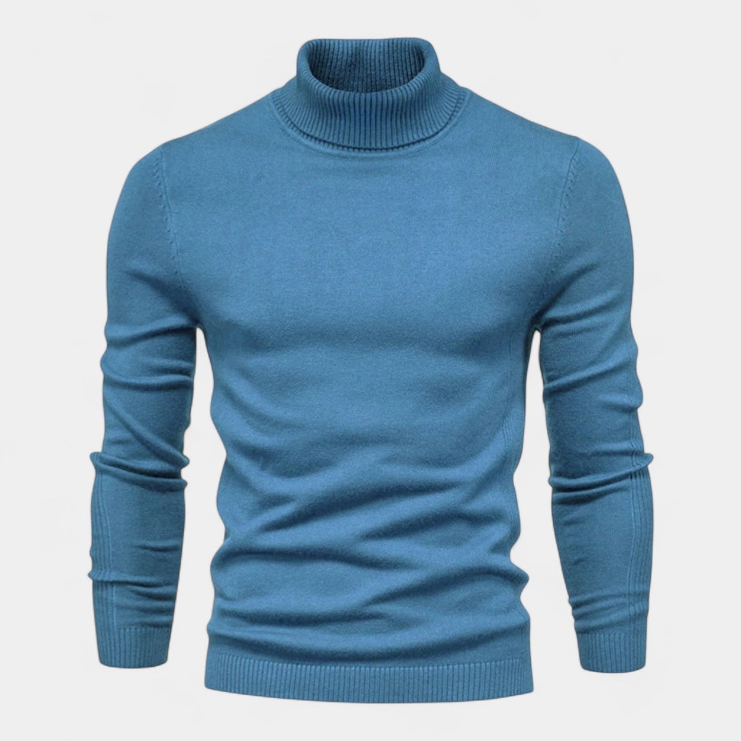 Norrskenberg™ | Herr Ribbstickad Turtleneck-Tröja | Slim Fit & Klassisk Värme