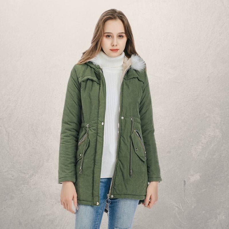 Anne - Parka élégante avec fausse fourrure