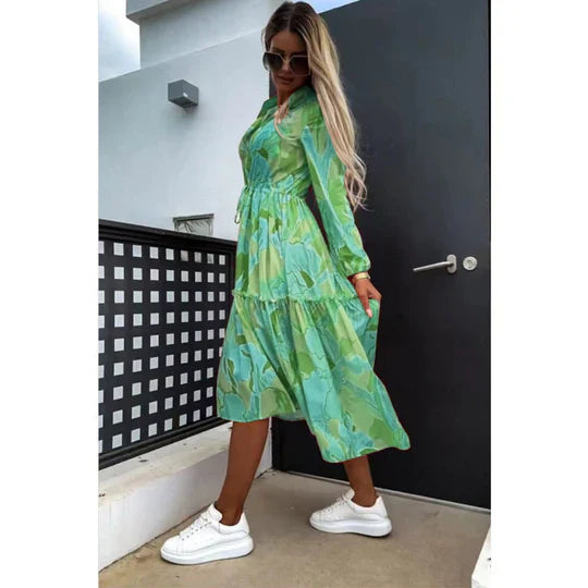 Élodie | Vestido midi en elegancia floral