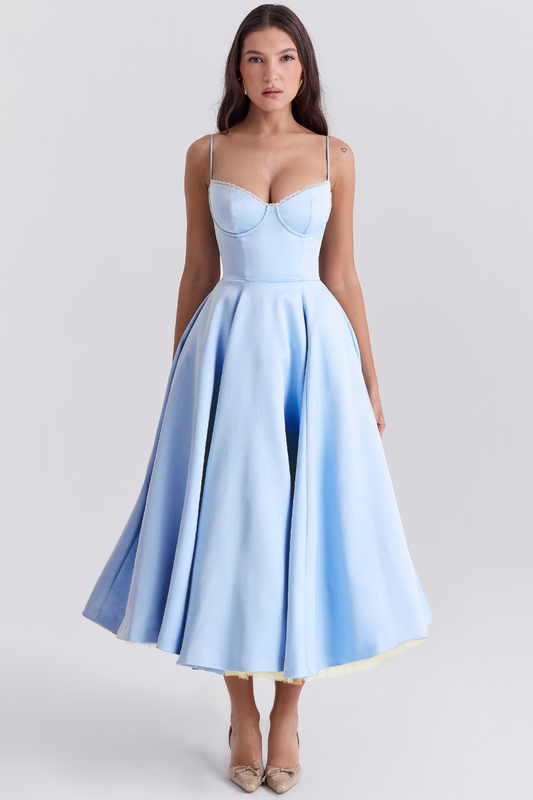 Seléna | Robe midi romantique avec jupe en tulle