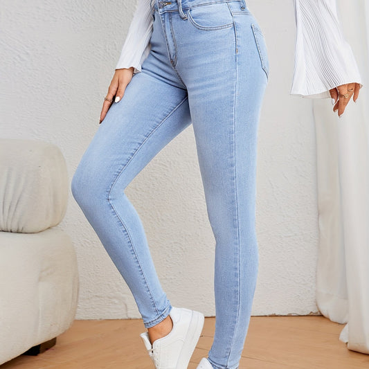 Aurelia | Jean stretch taille haute en denim clair