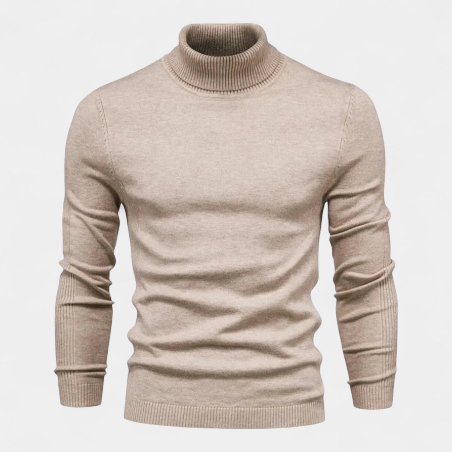 Norrskenberg™ | Herr Ribbstickad Turtleneck-Tröja | Slim Fit & Klassisk Värme