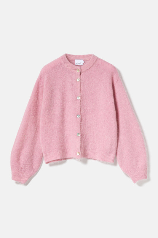 Filippa Kae Pull en Maille Kofta en Blush – Pull Élégant pour Superposition Quotidienne