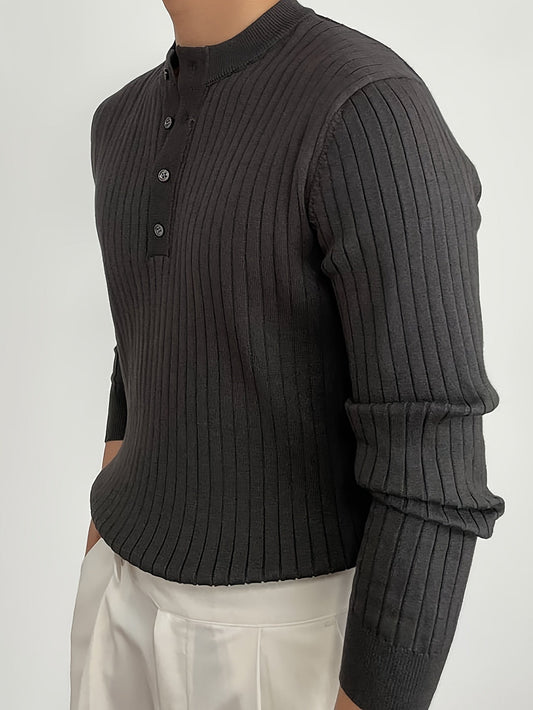 Pull en maille côtelée Kasper pour homme – Pull classique et élégant