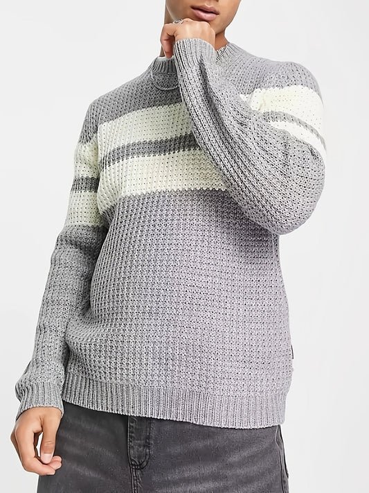 Pull tricoté Hilding Randig pour hommes – Élégant & confortable