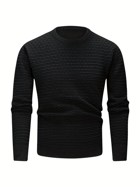 Pull côtelé Halvar Svart – Pull homme élégant et confortable en tricot