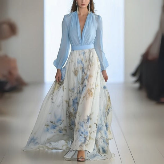 Robe longue Alina | Beauté intemporelle en flux fleuri