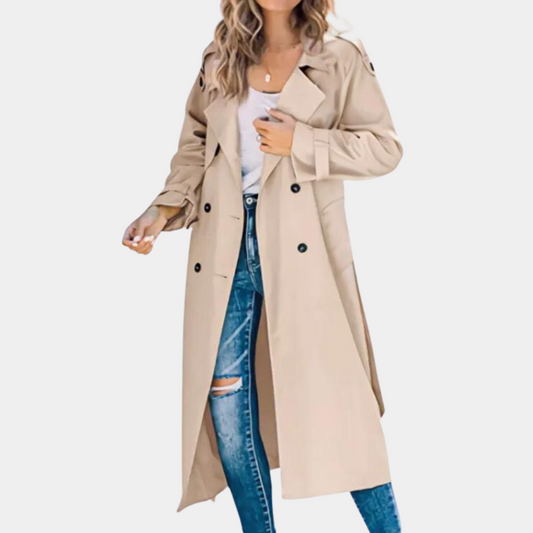 ALVIRA™ | Trench-coat élégant pour dames en 100% polyester