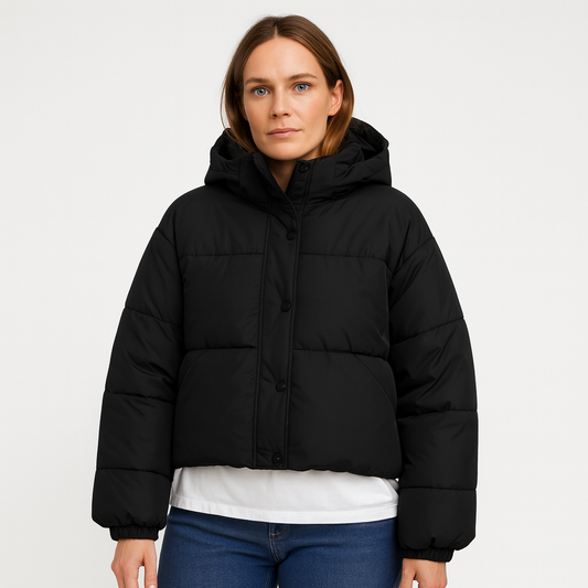 Juniella | Veste Courte Matelassée avec Capuche pour Femme