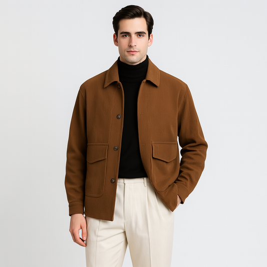 Christofer Herrkappa avec design côtelé – Veste d'hiver élégante et coupe-vent