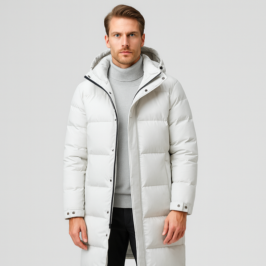 Antonios Lång Homme Doudoune Parka – Veste Imperméable et Coupe-Vent