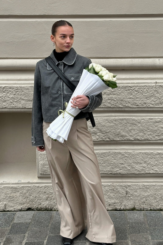 Isabella Jacka Gris Foncé Lavé – Veste Jeans Classique Femme