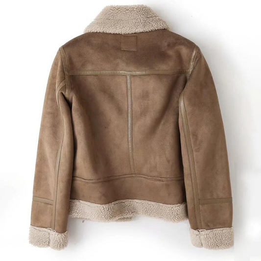 Ingrid™ | Veste en cuir avec doublure Sherpa