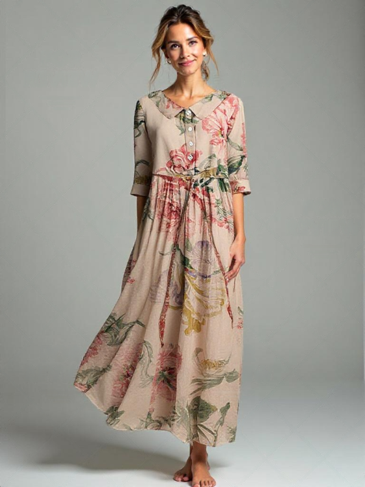 Odette | Robe vintage en dentelle en soie avec motif floral