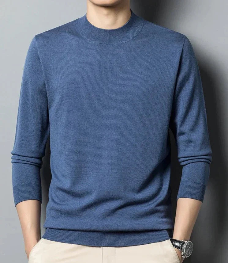 Patrikus langærmet sweater med rund hals til mænd – stilfuld og komfortabel