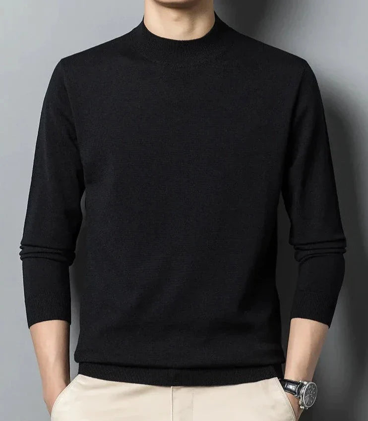 Patrikus langærmet sweater med rund hals til mænd – stilfuld og komfortabel