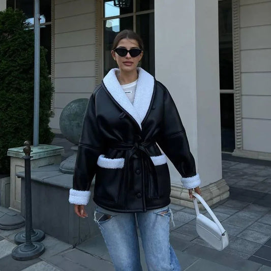 Melissea Veste en cuir véritable – Style classique intemporel