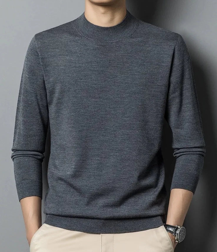 Patrikus langærmet sweater med rund hals til mænd – stilfuld og komfortabel