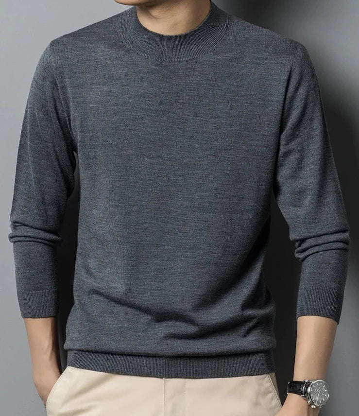 Patrikus langærmet sweater med rund hals til mænd – stilfuld og komfortabel