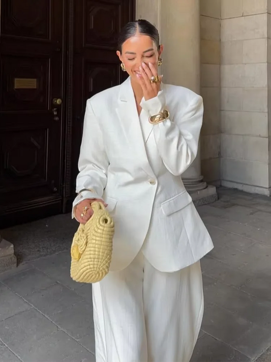 Amara | Ensemble deux pièces en coton et lin avec pantalon large