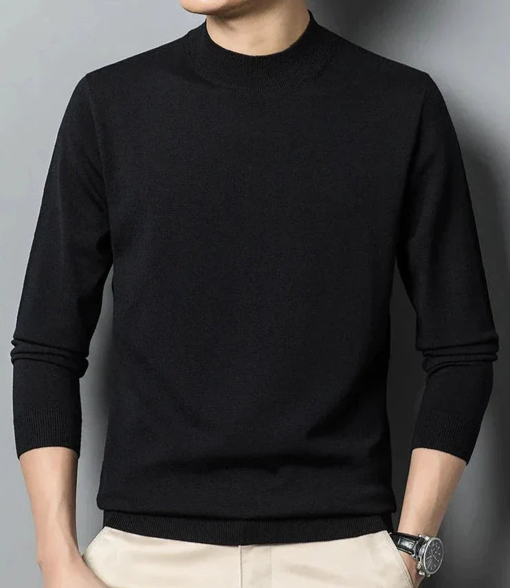 Patrikus langærmet sweater med rund hals til mænd – stilfuld og komfortabel