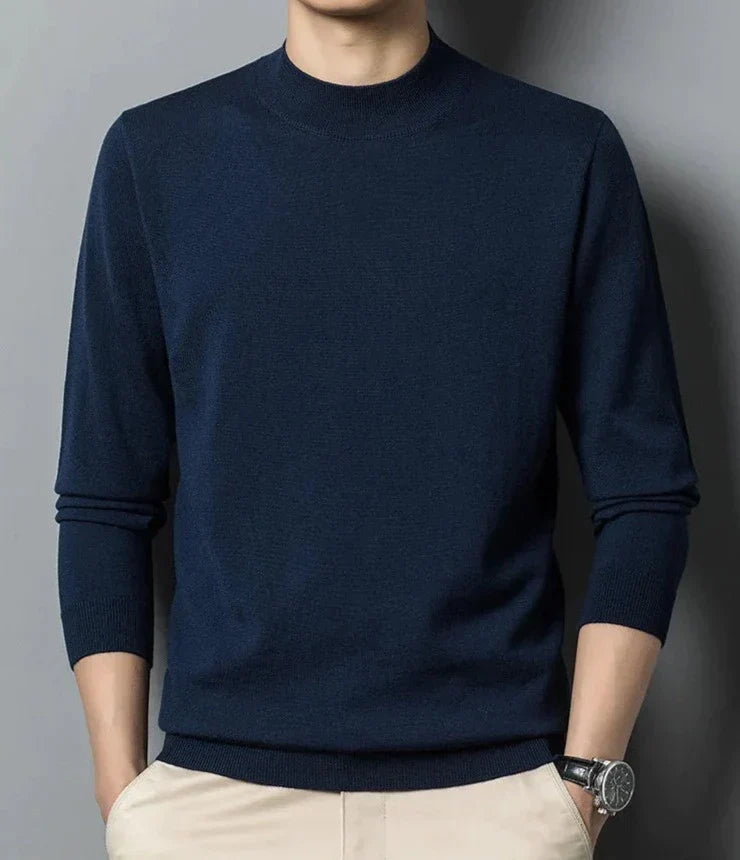 Patrikus langærmet sweater med rund hals til mænd – stilfuld og komfortabel