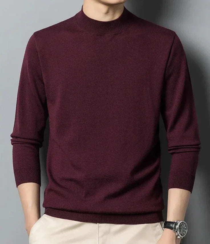 Patrikus langærmet sweater med rund hals til mænd – stilfuld og komfortabel
