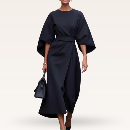 Milena | Robe midi élégante avec taille marquée