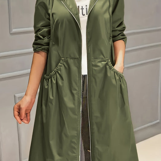 MIRELA™ | Veste à capuche surdimensionnée beige pour femme