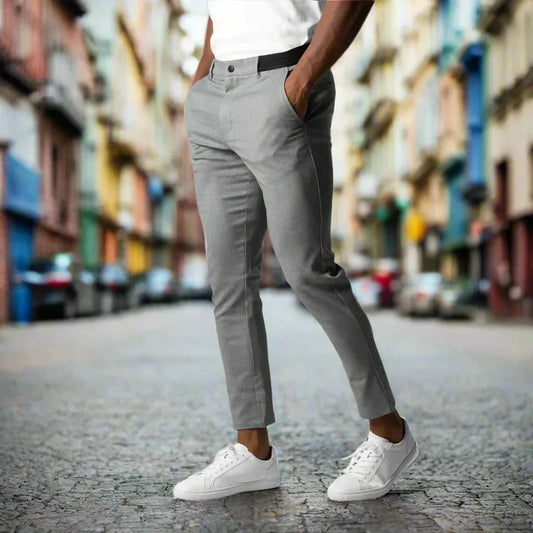 MALTE™ | Pantalon homme slim fit en stretch avec longueur moderne à la cheville