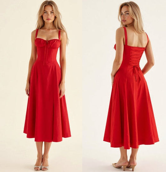 Iselina | Robe bustier avec taille marquée & silhouette élégante