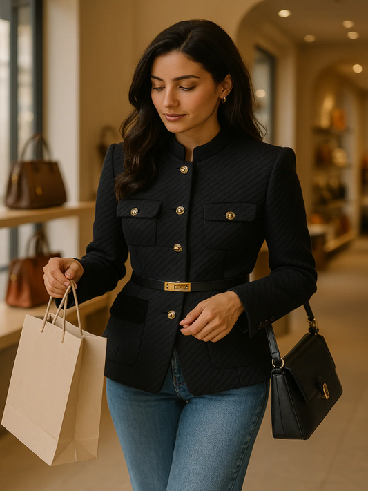 Hildur - Veste élégante pour femme en mélange de laine avec silhouette sur mesure