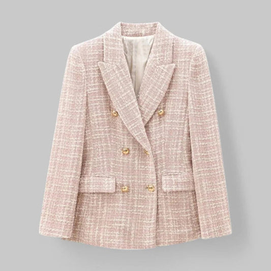 Filippa - Blazer en tweed sur mesure à double boutonnage et larges revers