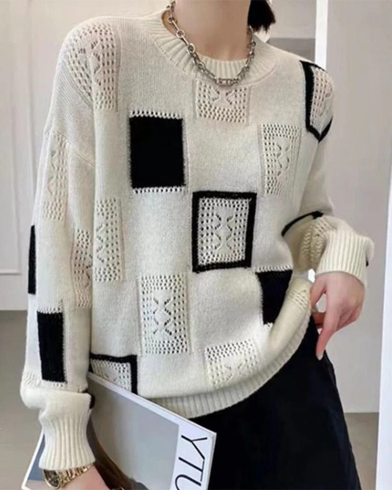 Virelle Tröja för Kvinnor – Elegant Modern Vinterstickad Tröja