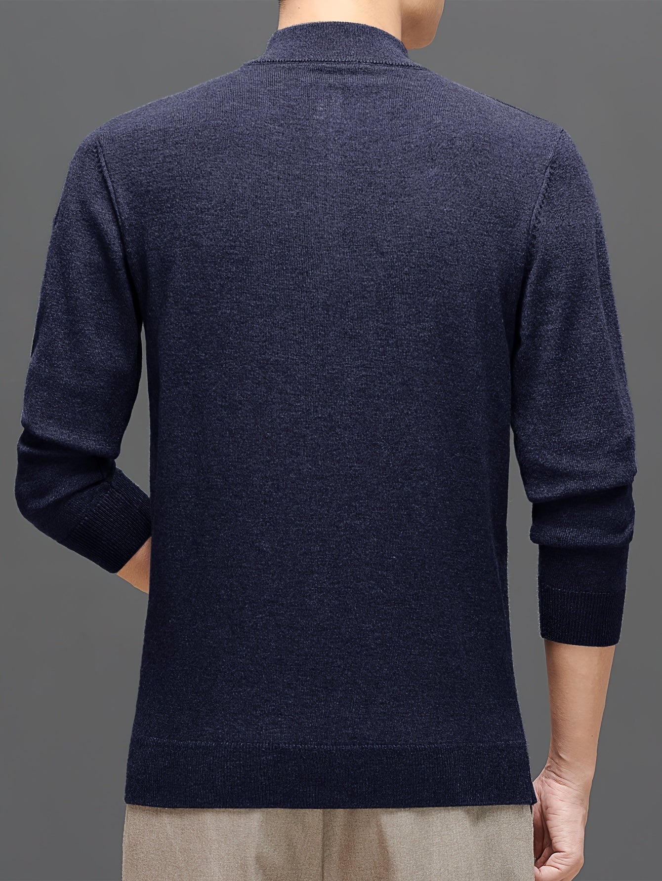 Rasmus Premium Stickad Ulltröja – Modern Passform för Herrar