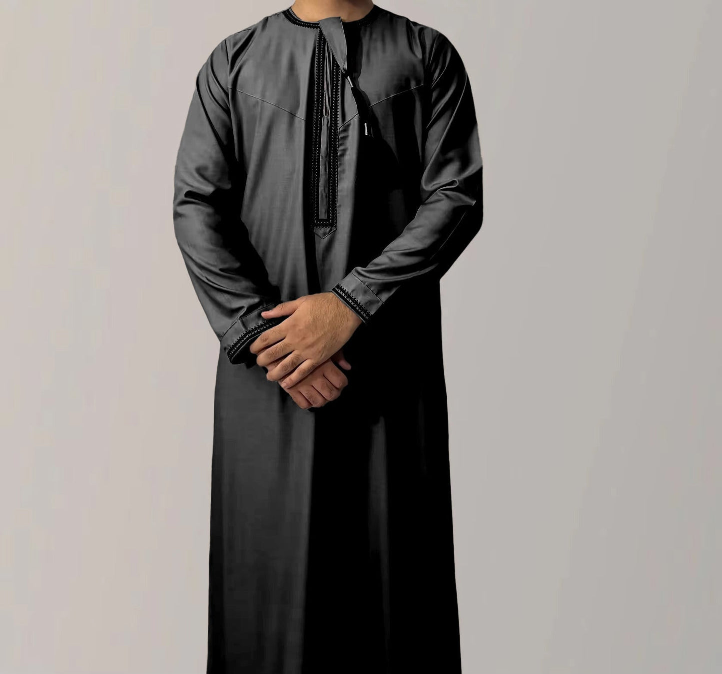 Lennox™ | Light Men's Bathrobe with Decorative Edge | Thin & Airy Bathrobe for Home and Relaxation