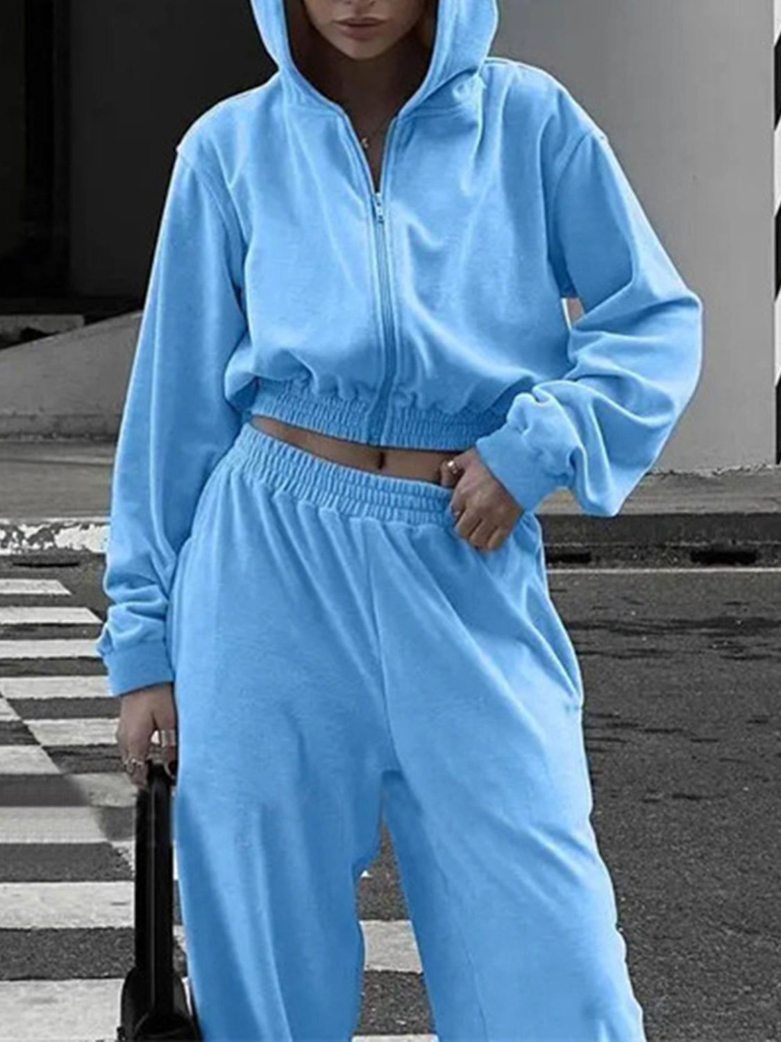 Elskea – Dam Croppad Hoodie & Lounge-Set