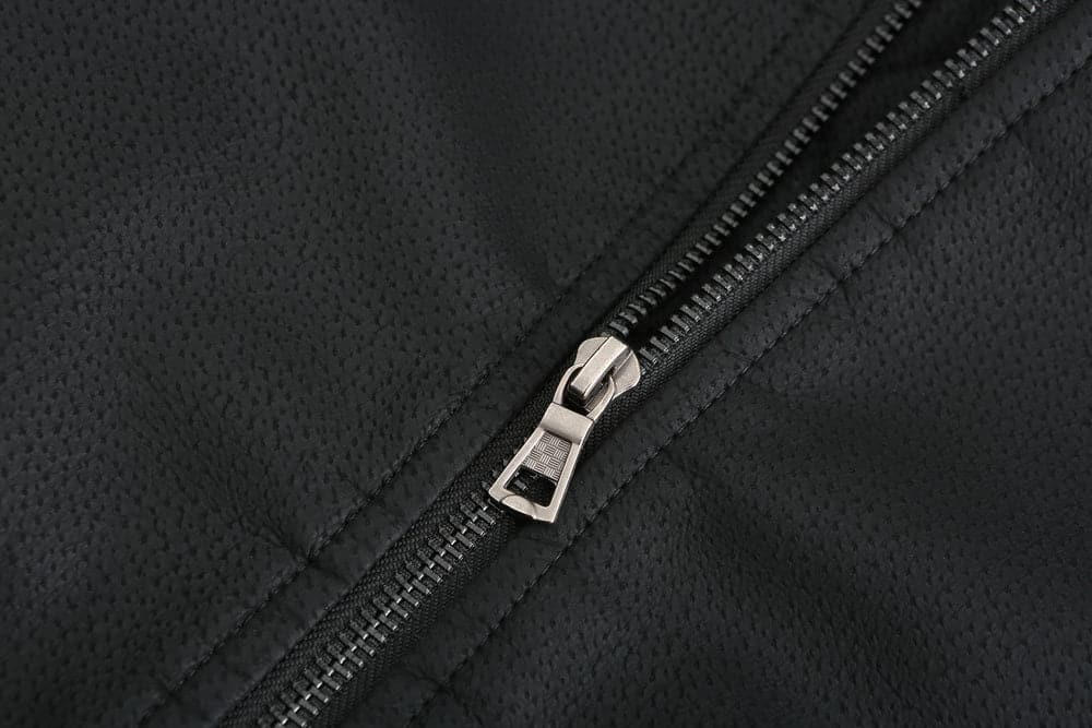 Stylish men's jacket in leather look – Hood with drawstring and ribbed cuff