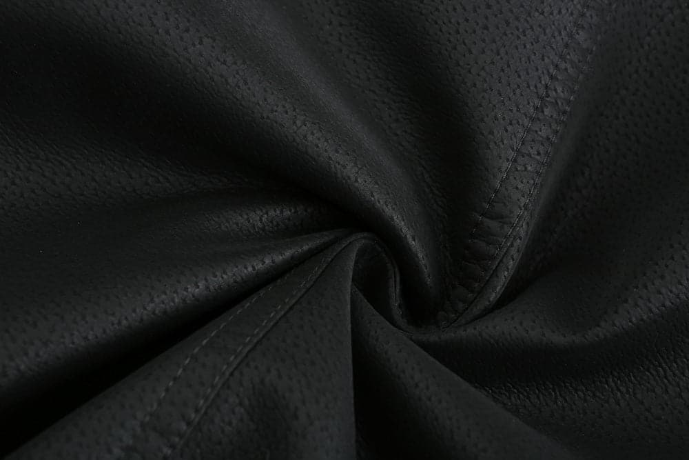 Stylish men's jacket in leather look – Hood with drawstring and ribbed cuff