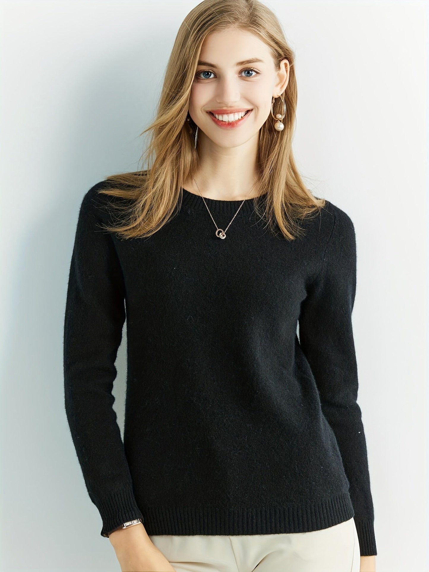 Elvira™ | Light Wool Sweater with Round Neck for Women