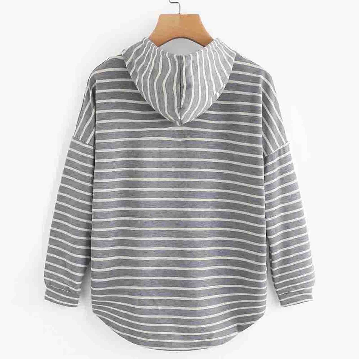 Wilmira Striped Cotton Hoodie – Trendy & Comfortable Women's Sweater