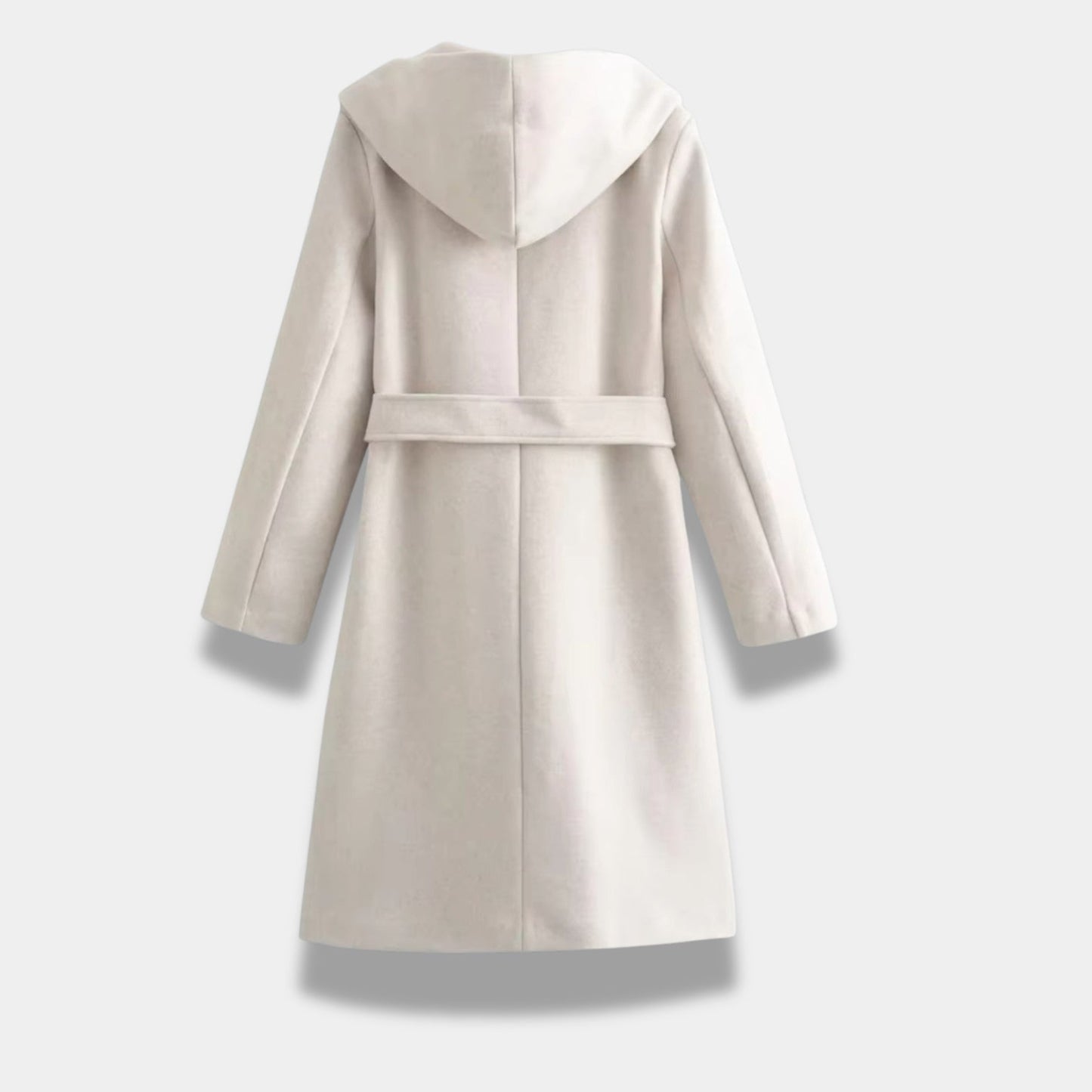 Carina | Women's Long Winter Coat with Belt and Hood