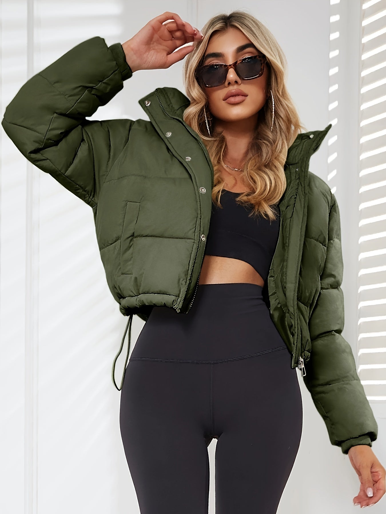 Elvira™ | Warm Puffer Jacket with Stand Collar & Pockets
